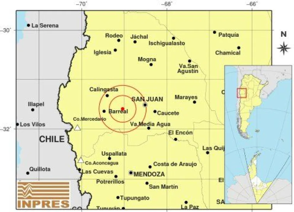 Un sismo se hizo sentir en Calingasta 