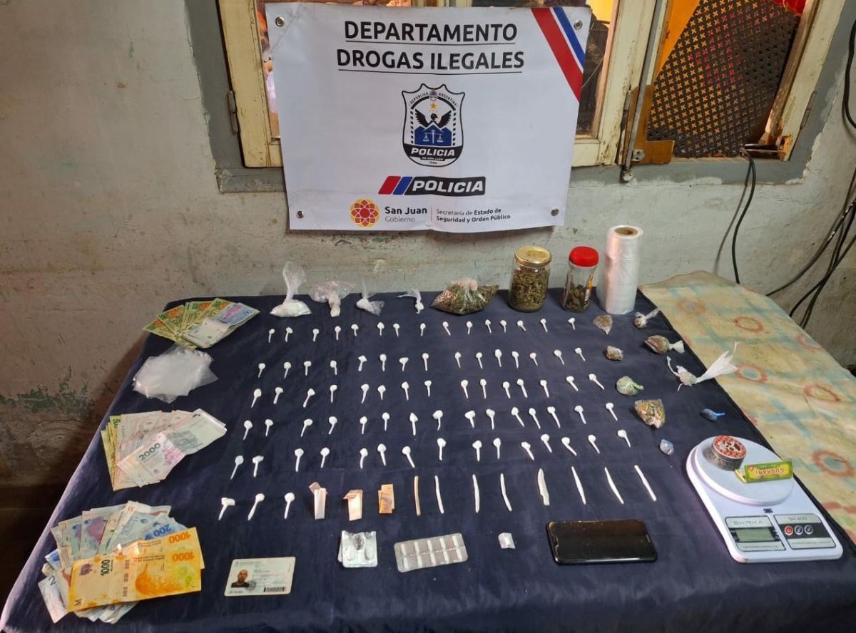Según la Policía, un gramo de cocaína en San Juan se vende a 10 mil pesos: los secuestros del mes pasado