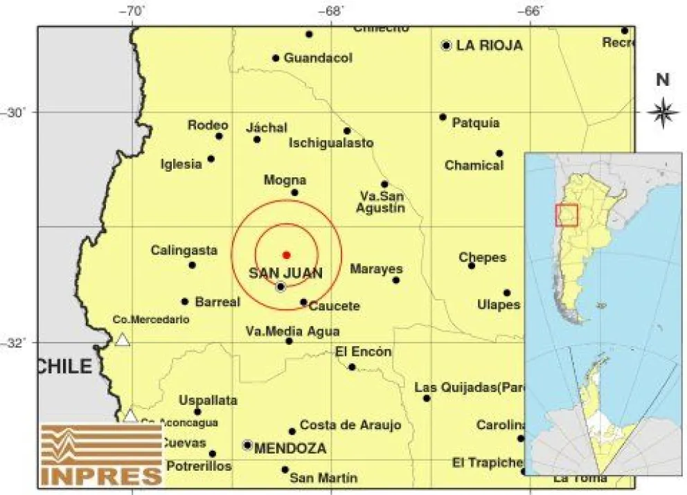 Un sismo con epicentro en Mogna se sintió en parte de San Juan