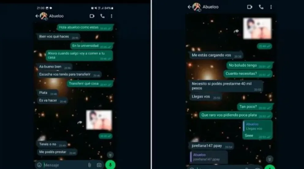 Le hackearon el WhatsApp a su abuelo, intentaron estafarlo y les terminó sacando plata a los delincuentes