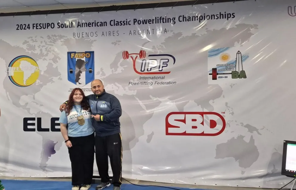 Coronados. Lourdes Poblete y Patricio Vázquez se quedaron con sus categorías en el Sudamericano IPF disputado la semana anterior.
