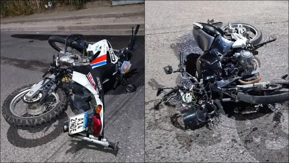 Un policía en moto chocó contra otro motociclista y ambos fueron internados