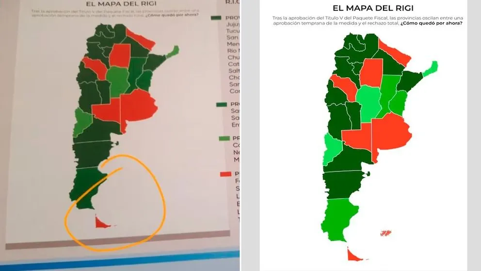 Durante un acto oficial, un mapa de Argentina que omitía las Islas Malvinas generó una fuerte polémica. 
