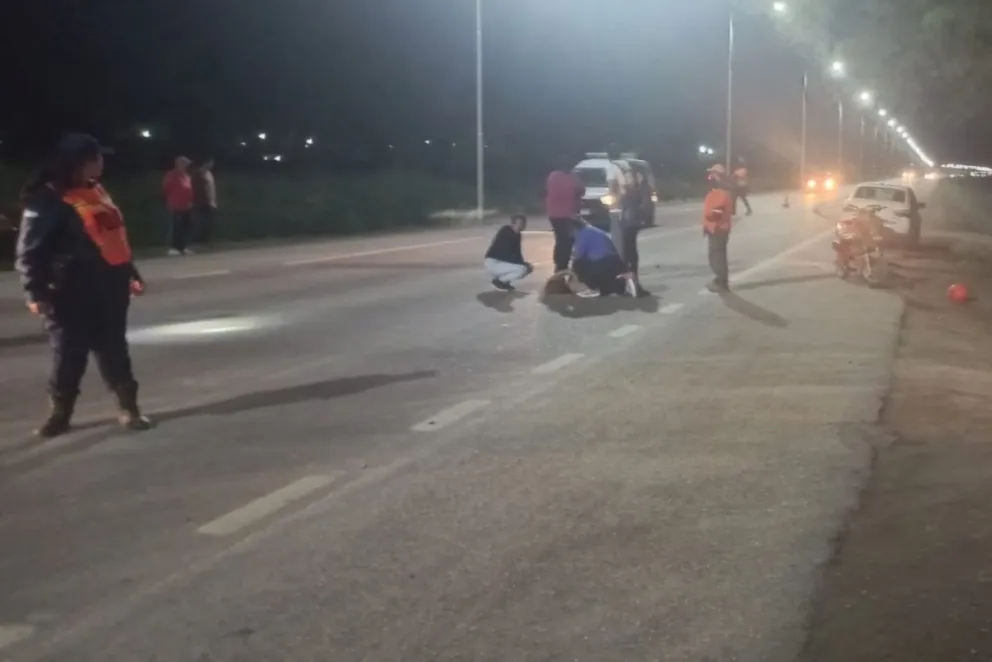 Colisión de motocicletas en San José de Jáchal deja a dos heridos.