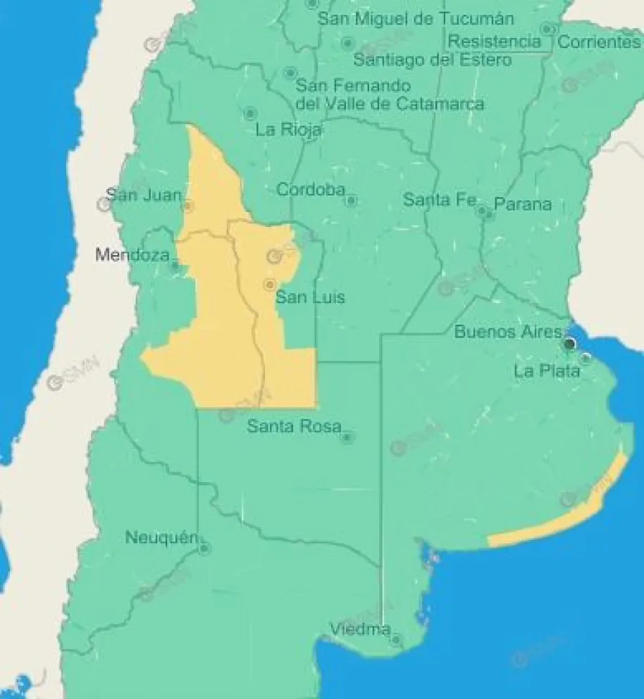 San Juan en alerta amarilla por viento sur. 