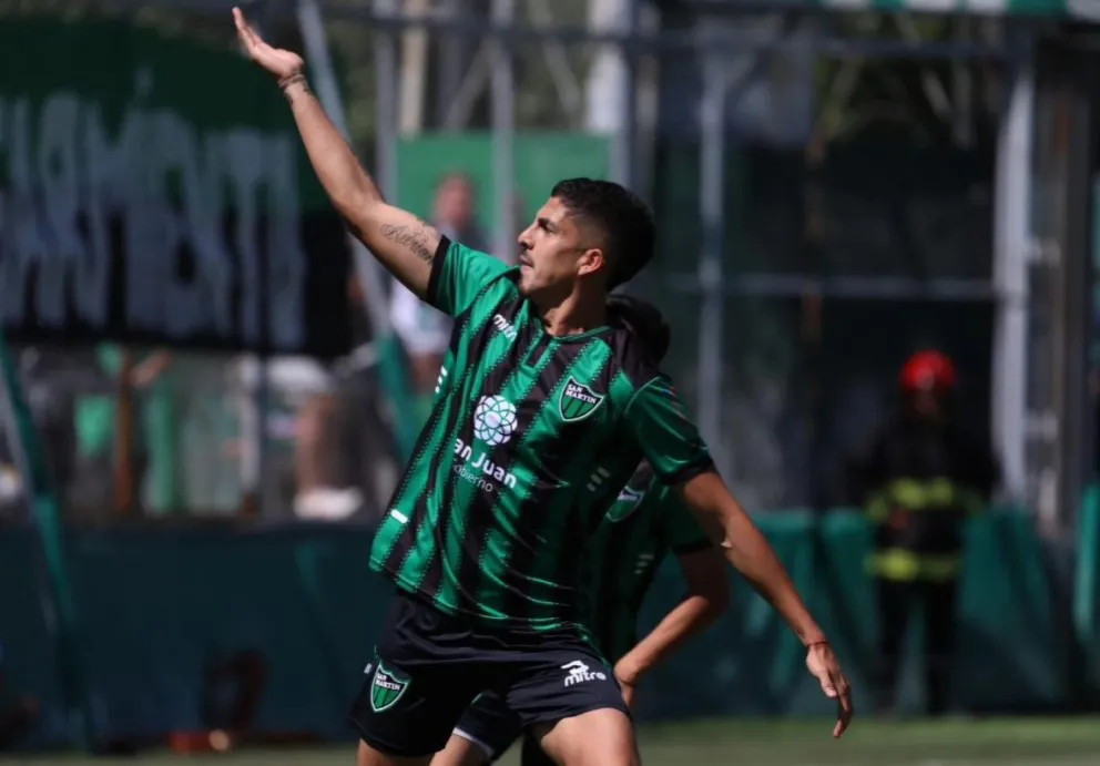 Nazareno Funez, suma nueve goles desde que llegó a San Martín este semestre.