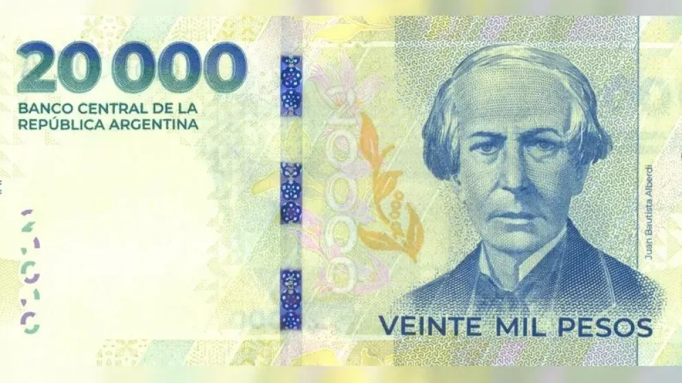 Con la imagen de Alberdi, empezó a circular el nuevo billete de 20 mil pesos
