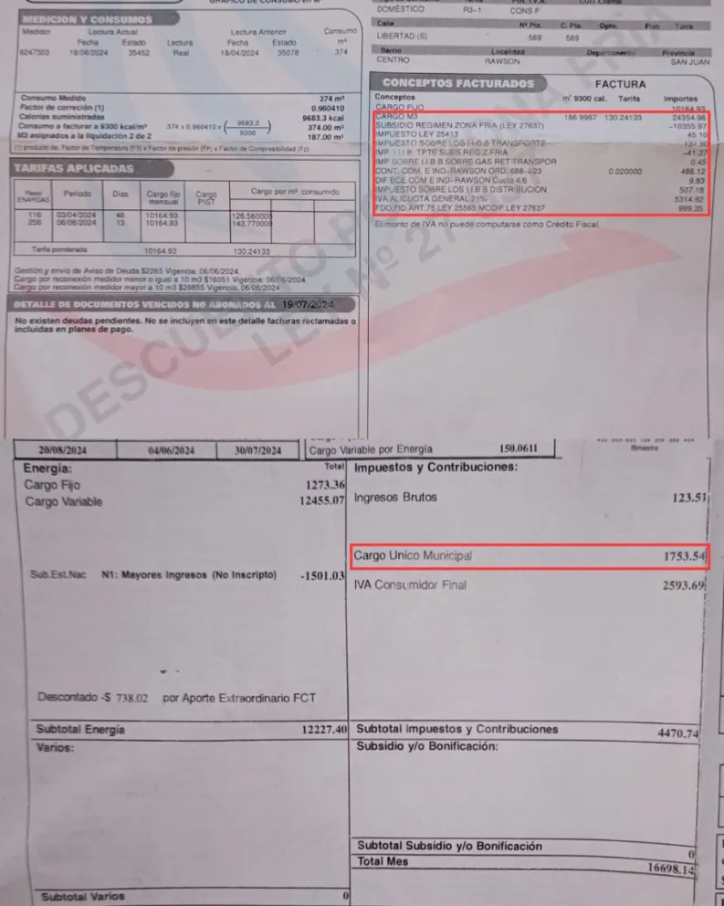 El Cargo Único Municipal (CUM) figura en la boleta de la luz que emite Naturgy y DECSA. 
