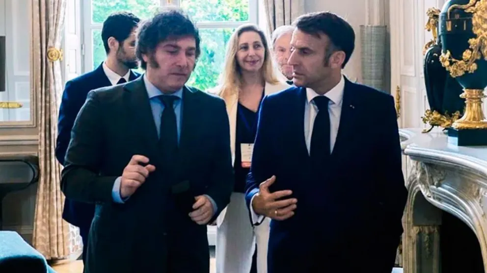 Javier Milei se reunió con Emmanuel Macron, presidente de Francia, en la Casa Rosada