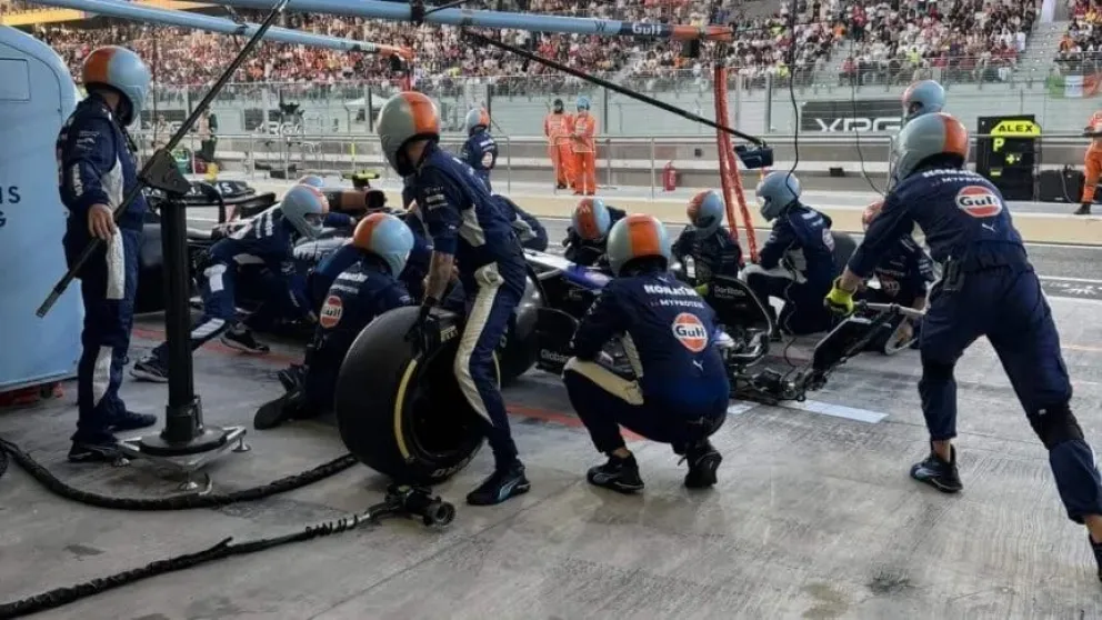 Colapinto abandonó en Abu Dhabi tras una pinchadura y problemas en su FW46.