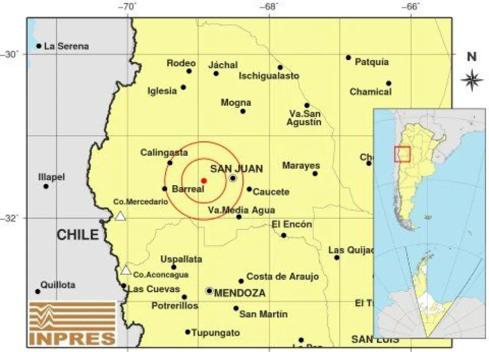 Epicentro del sismo. 