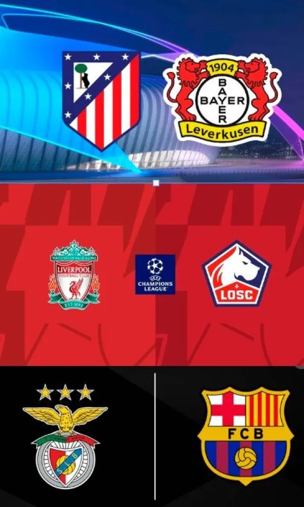Liverpool vs Lille, Atlético vs Leverkusen y Benfica vs Barcelona: conocé como llegan los equipos a los duelos de la Champions