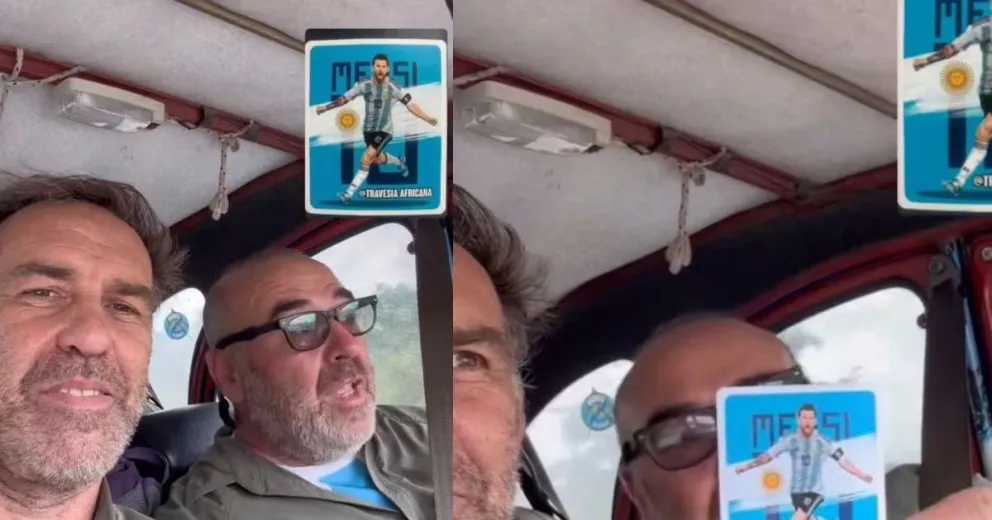Dos argentinos recorren África en un Citroën 3CV y una figurita de Messi los ayuda a cruzar las fronteras