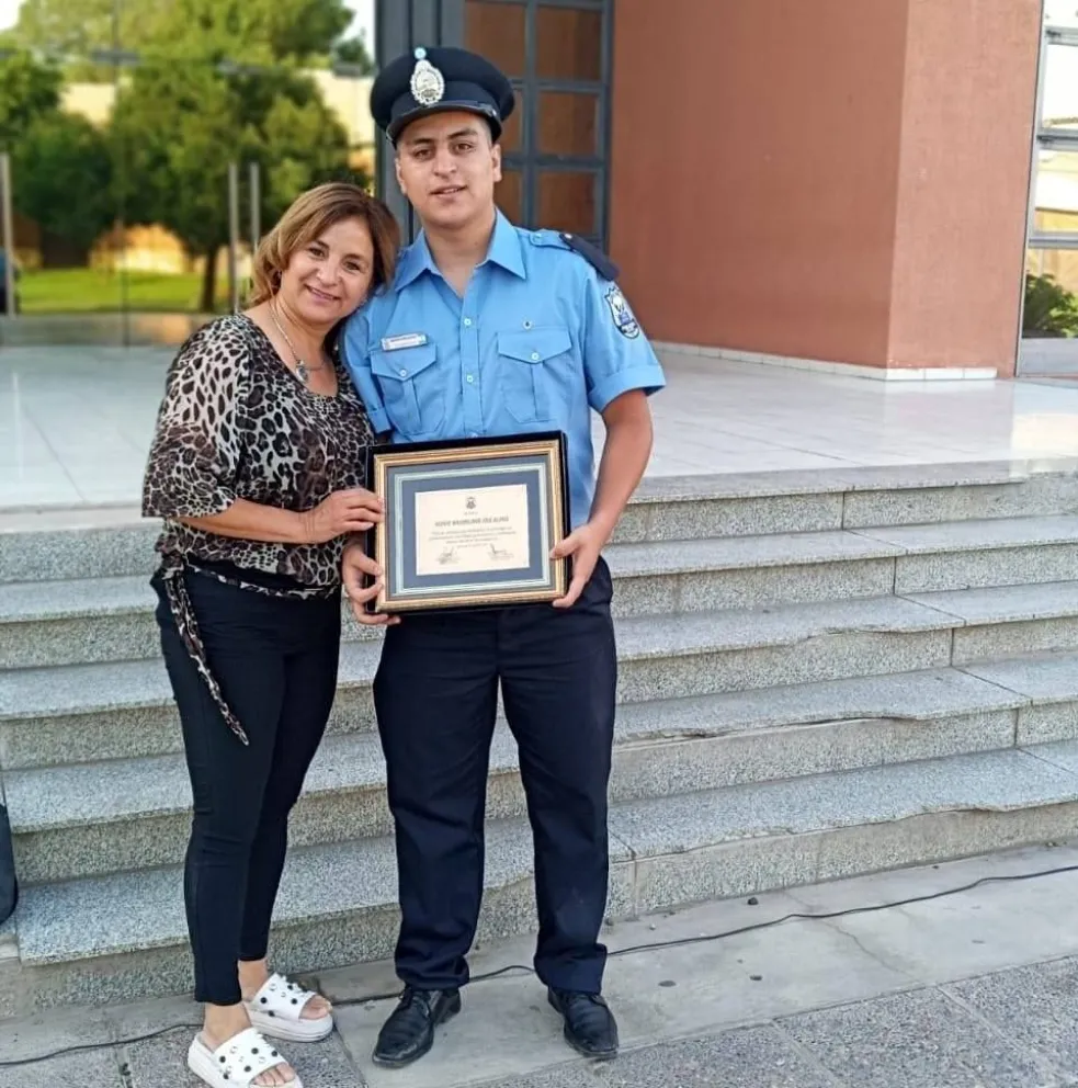 Recuerdo. Patricia Quiroga, junto a su hijo, Franco Alaniz, en el 2020.