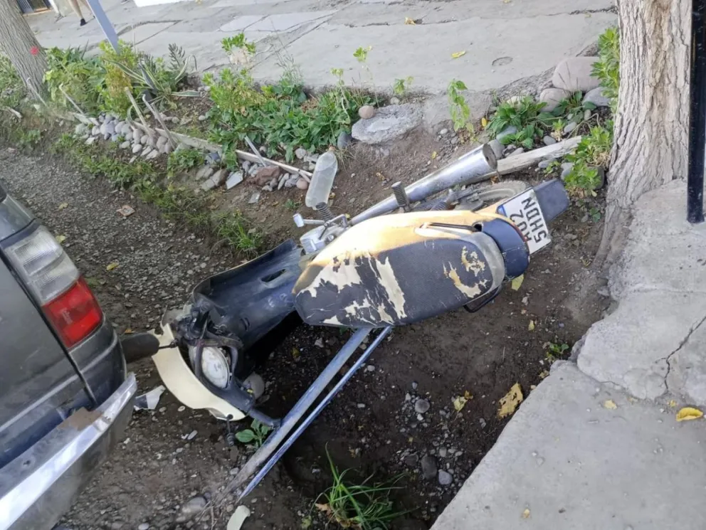 Dos jóvenes en moto intentaron esquivar un auto y terminaron contra un árbol en Rivadavia