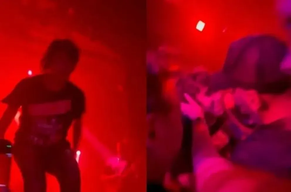 Maxi Trusso se tiró desde el escenario y nadie lo agarró. 