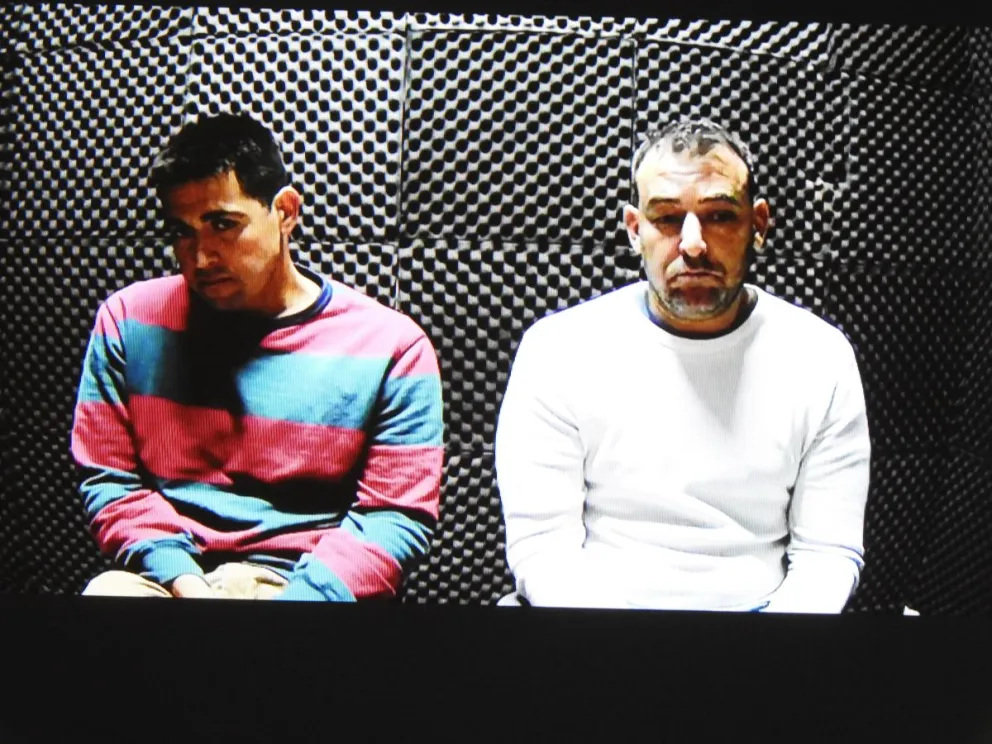 Ricardo Sánchez Montilla y Diego Reta, vía Zoom desde el Servicio Penitenciario (Foto: 0264Noticias)