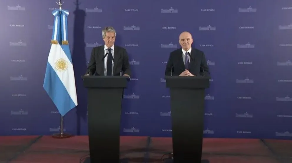 Juntos. En conferencia, Juan Pazo, titular de ARCA, y el diputado nacional, José Luis Espert.