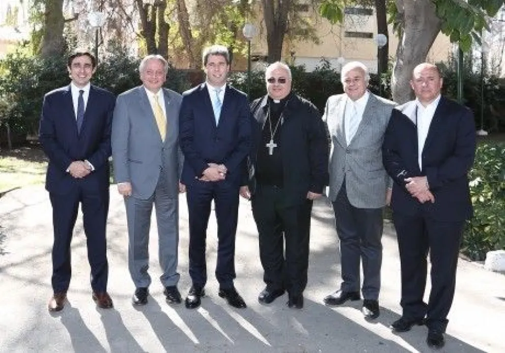 Tiempos de unidad: en 2017 Uñac junto a Baistrocchi, cuando era Ministro de Gobierno, y Pablo García Nieto, diputado provincial. 