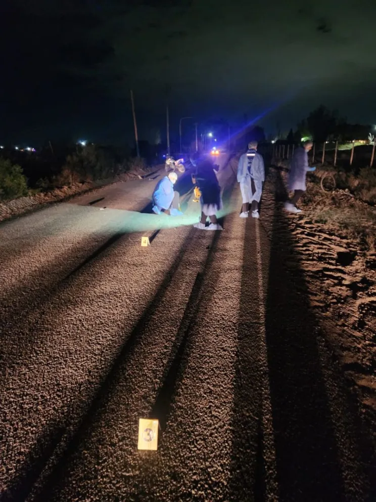Trágico. El accidente en la zona de La Cañada, en Albardón, que le costó la vida a Luis Flores.