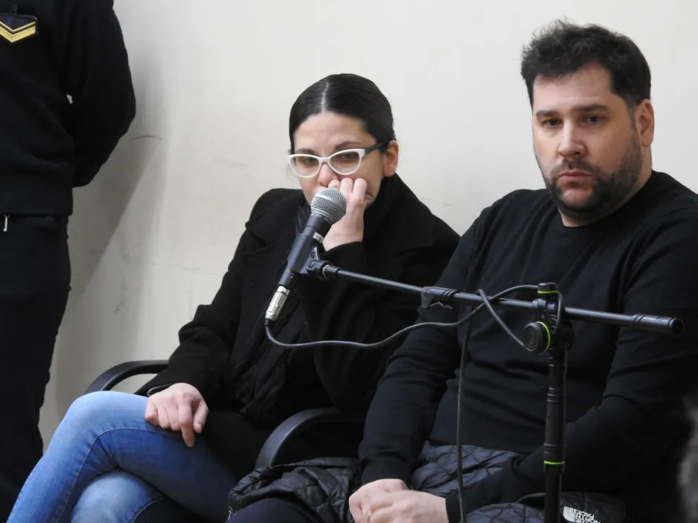 De izquierda a derecha: Patricia Nacif y Héctor Storniolo, acusados por estafas con viviendas. Fotos 0264Noticias.