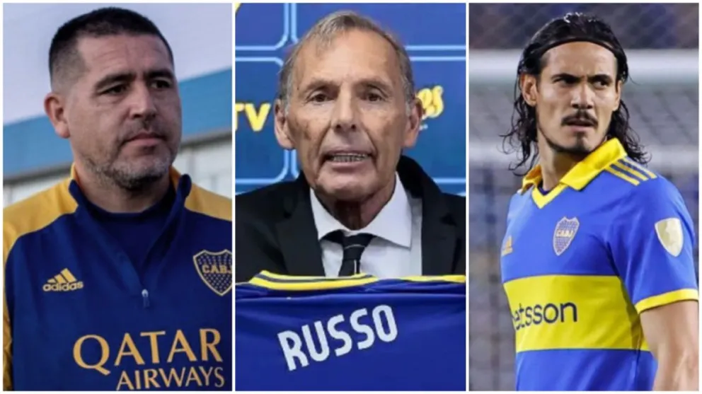 Apuntados. Riquelme, Russo y Cavani.
