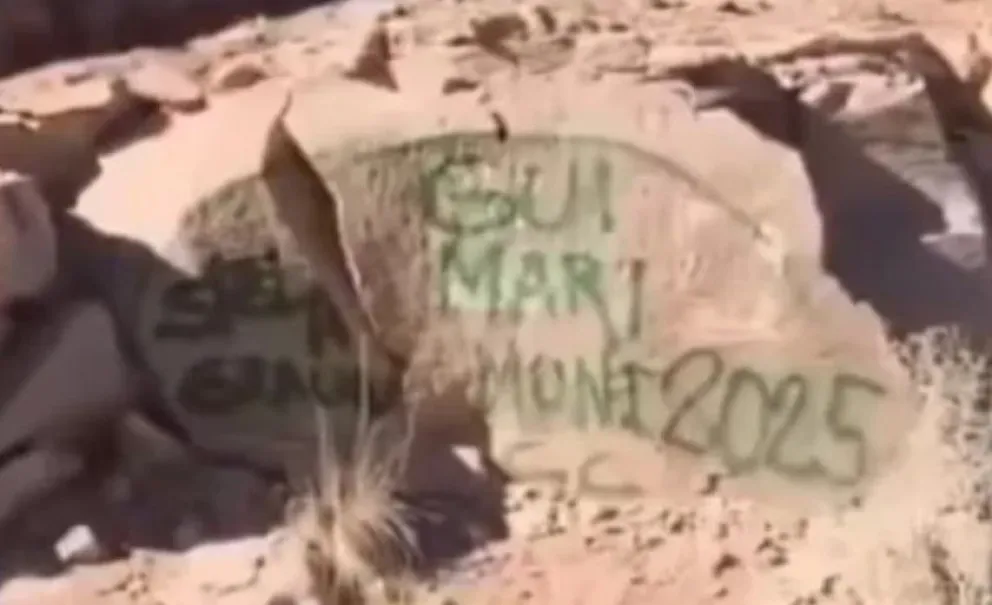 La pintada en las piedras de Potrerillos.