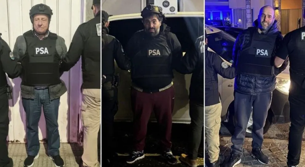 Preso. Ariel Fernando García Furfaro, en el centro, es uno de los detenidos en la causa.