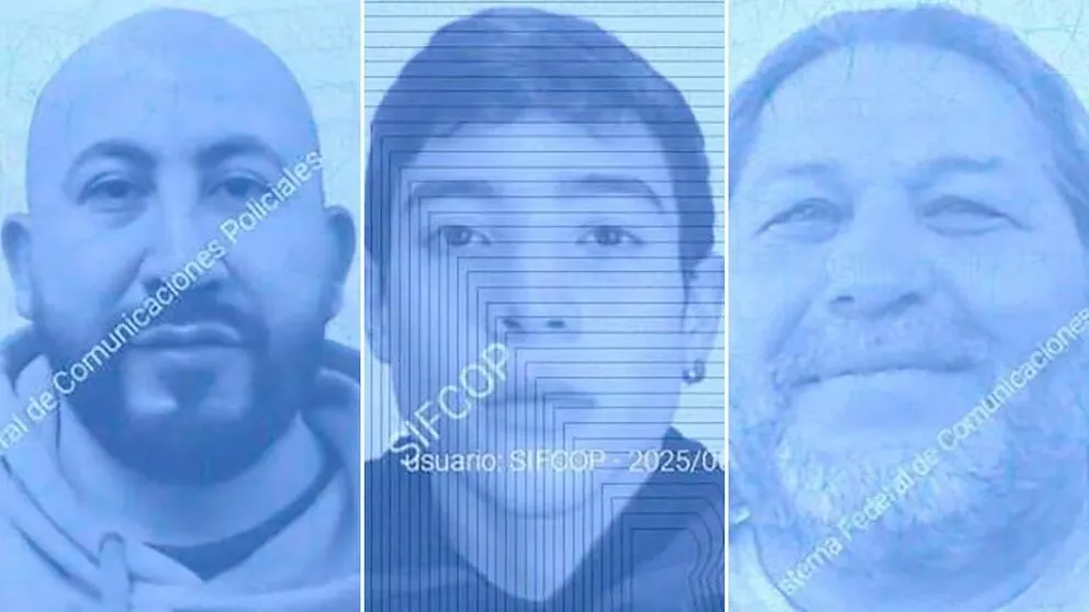 De izquierda a derecha, los detenidos por el ataque a Milei: Diego Paz, Thiago Florentín y José Marcelino Dabrowsky.