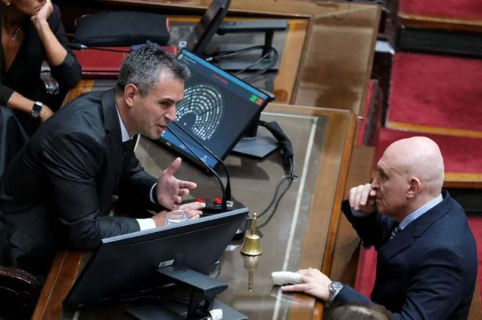 Cumbre en la Cámara. Martín Menem y José Luis Espert.