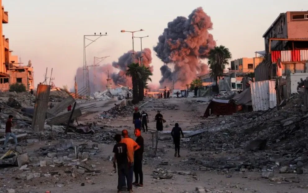 Destrucción. La ciudad de Gaza, tras un ataque del ejército de Israel.