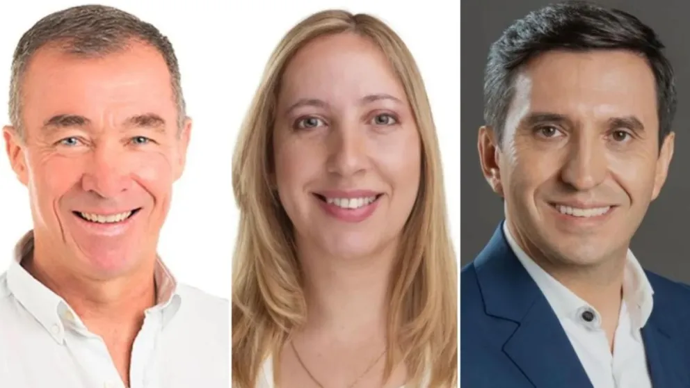 Fabián Martín y Laura Pamba, de X San Juan, y Cristian Andino, de Fuerza San Juan.
