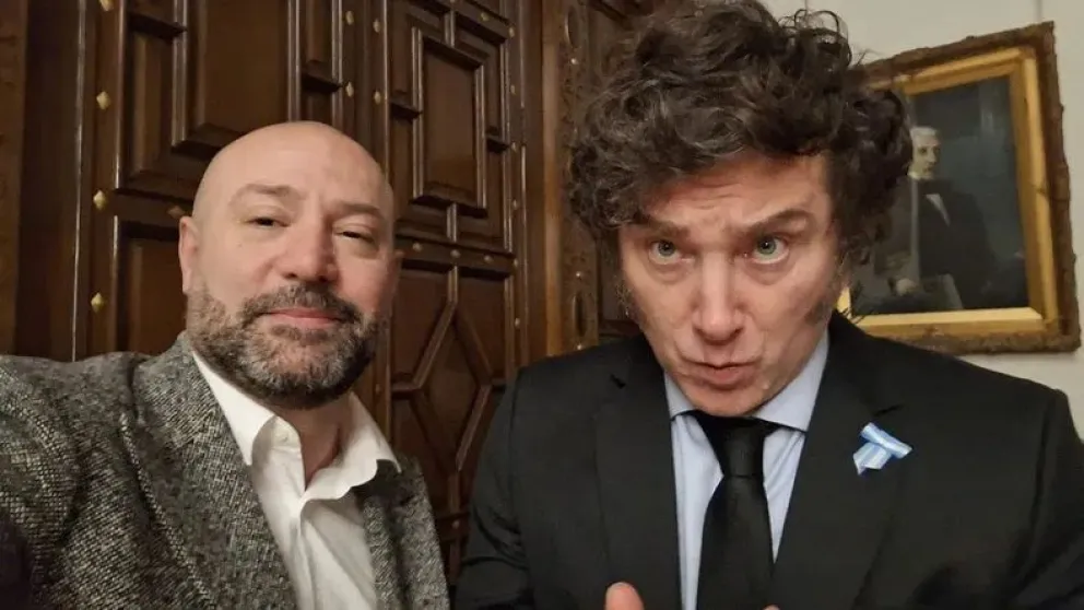 Diego Spagnuolo y Javier Milei, en Casa Rosada.