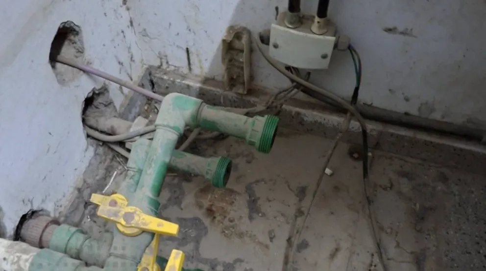 La zona de la escuela donde robaron las electrobombas.