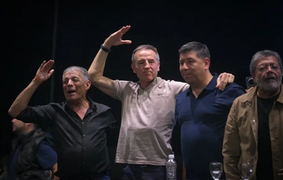 Jaime OlivosOctavio Argüello, Jorge Sola, Cristian Jerónimo y Gerardo Martínez, en el congreso de la CGT.