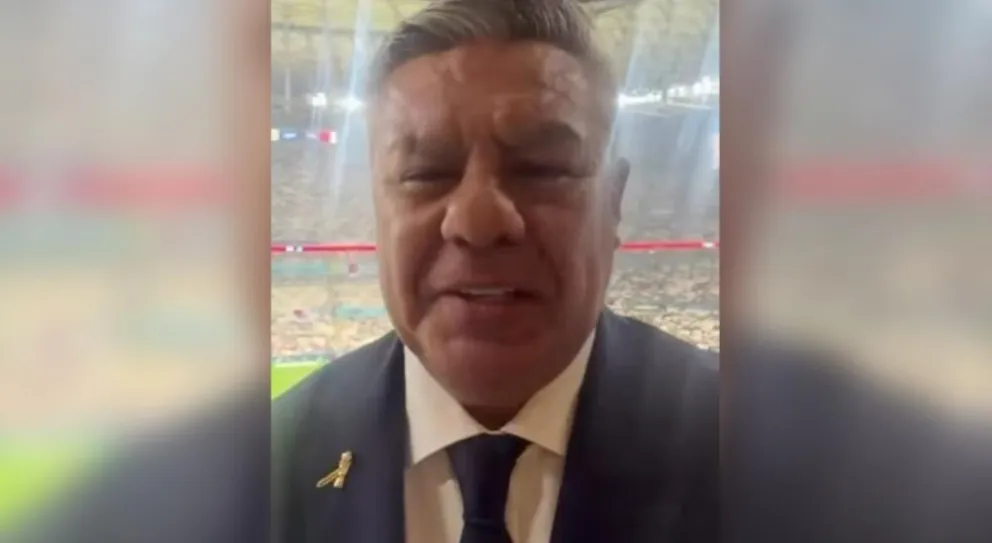 Tapia, durante el video que grabó en el estadio de Lusail.