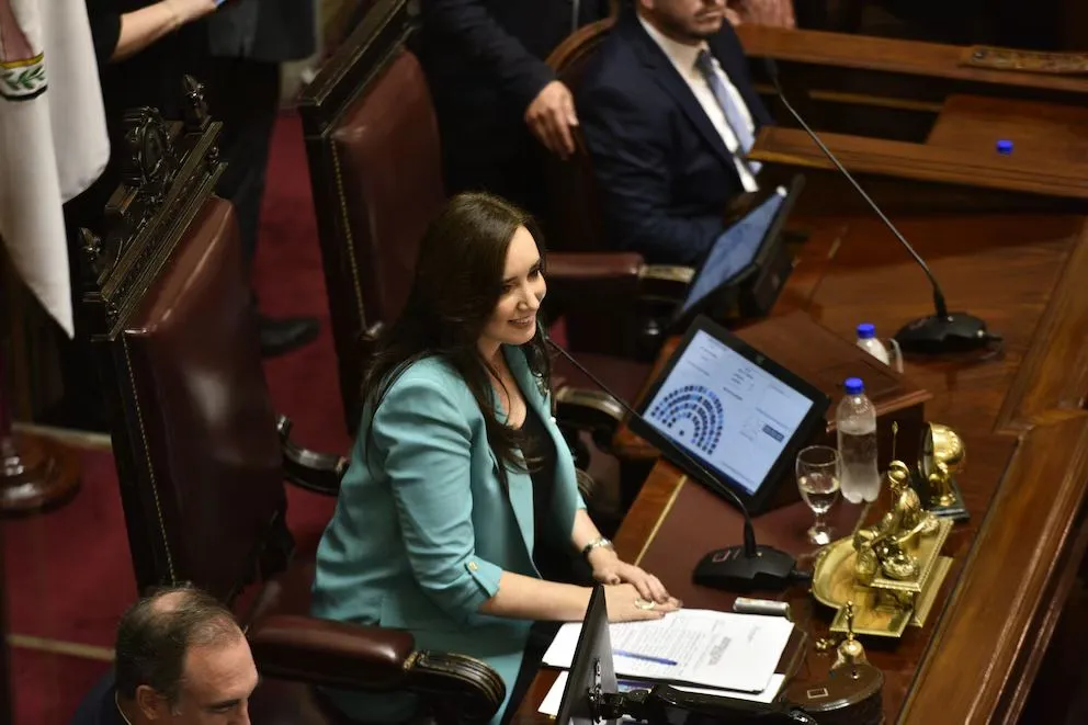 Victoria Villarroel, la máxima autoridad del Senado de la Nación.