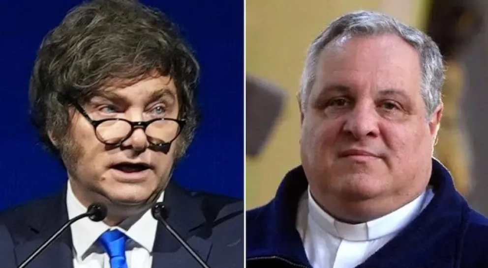 El presidente Javier Milei y el presidente de la Conferencia Episcopal, Marcelo Colombo.