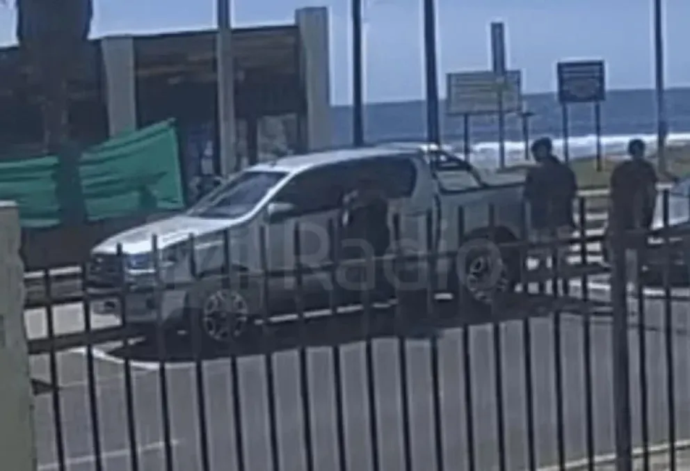 El momento donde delincuentes robaron la camioneta a una familia mendocina en Chile.