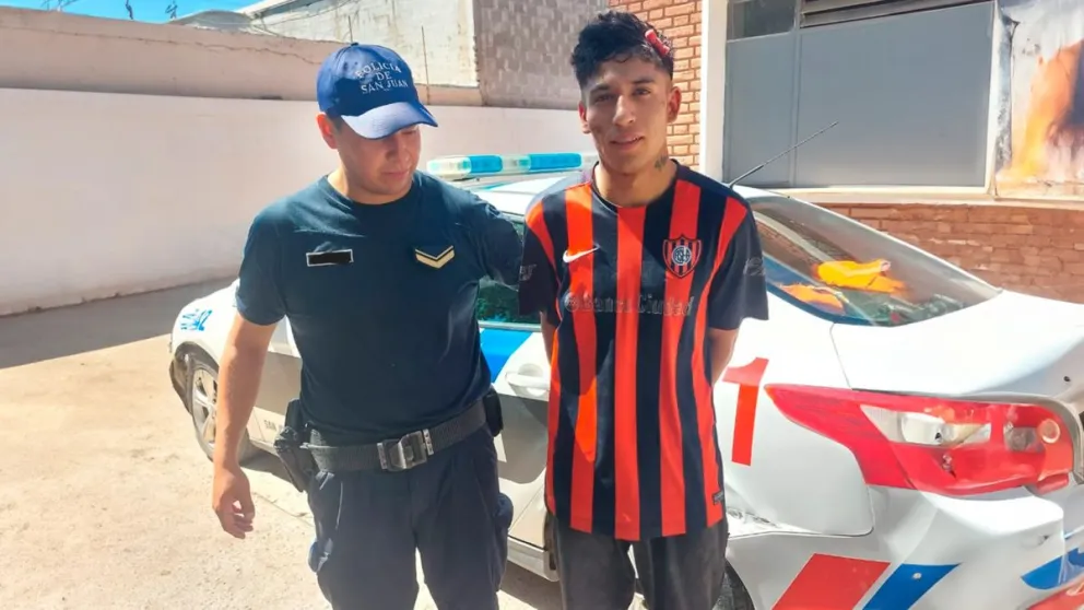Emiliano Bustos, al momento de su captura.