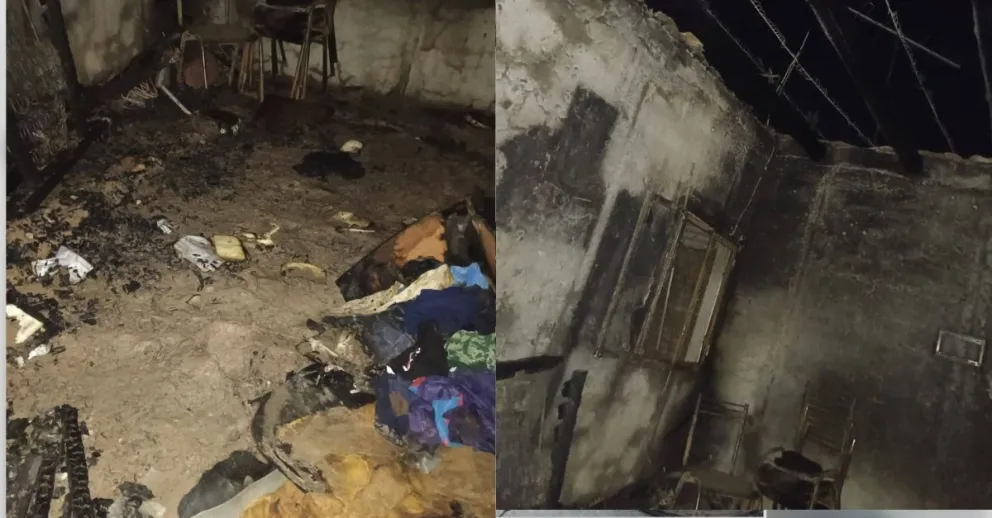 Desolación. Así quedó la vivienda familiar en La Laja, tras el incendio ocurrido en la madrugada del martes.