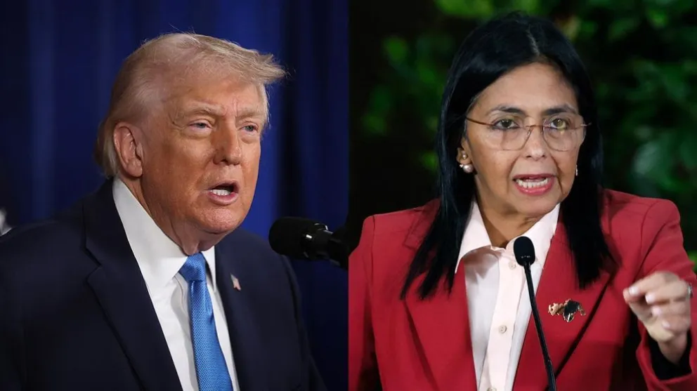 Donald Trump y Delcy Rodríguez.