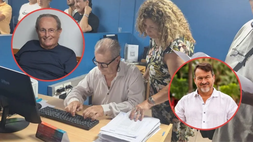 Paso clave. Hugo Fontana, presidente de la Junta Electoral, recibió los avales de la lista de "Pepe" Villa y la de Alejandro Savoca.
