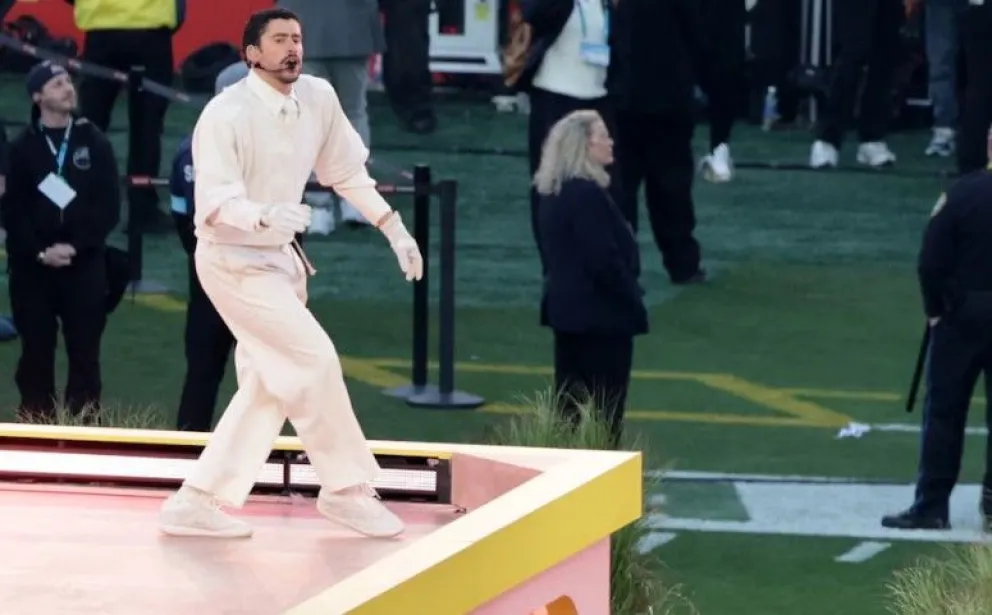 Bad Bunny, durante su show el pasado fin de semana del medio tiempo en el Super Bowl.