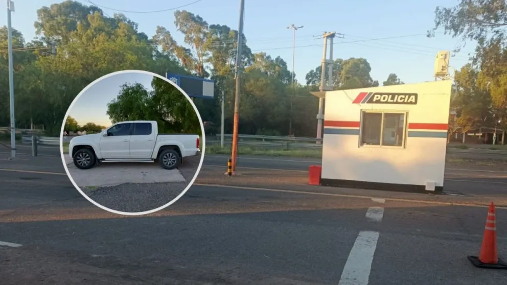 La camioneta Amarok blanca de Tobares, en el puesto Encón, al ser detenido el pasado martes.