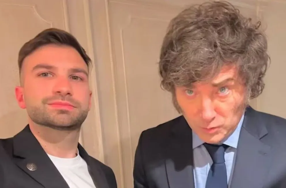 Mauricio Novelli con Javier Milei.