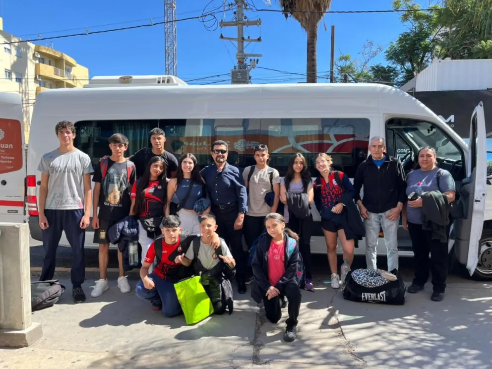 La delegación sanjuanina de karatecas.