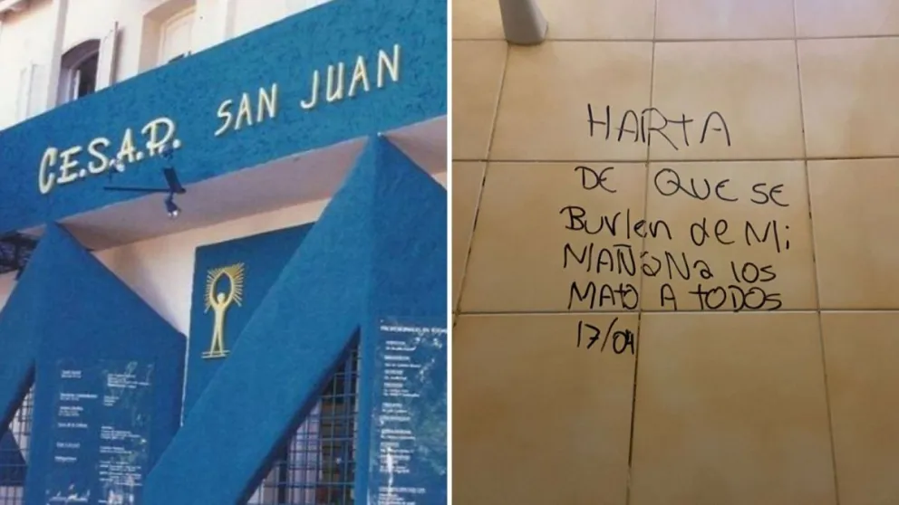 El CESAP emitió un comunicado, luego de la aparición de una inquietante frase en el baño de la Universidad Católica San Juan.