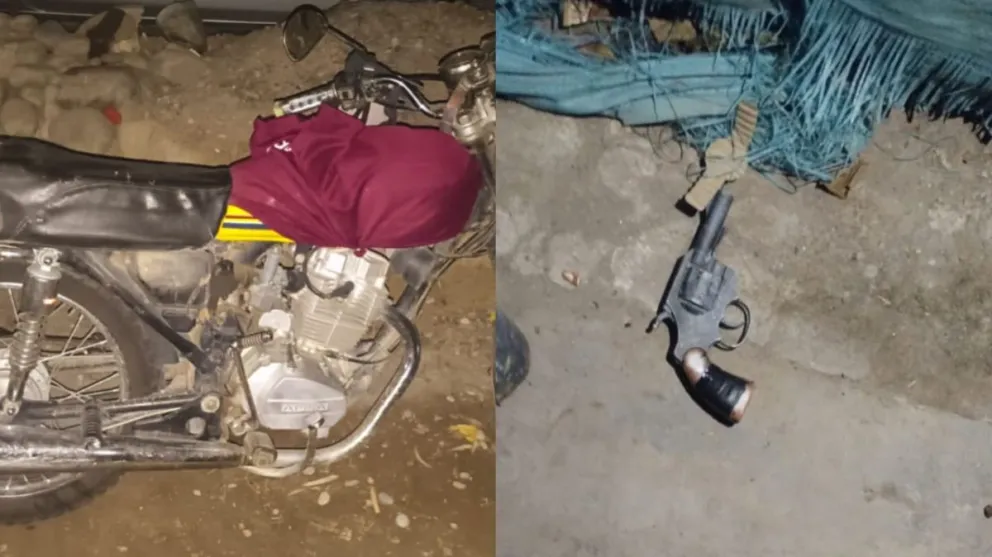 Moto robada y arma usada 
