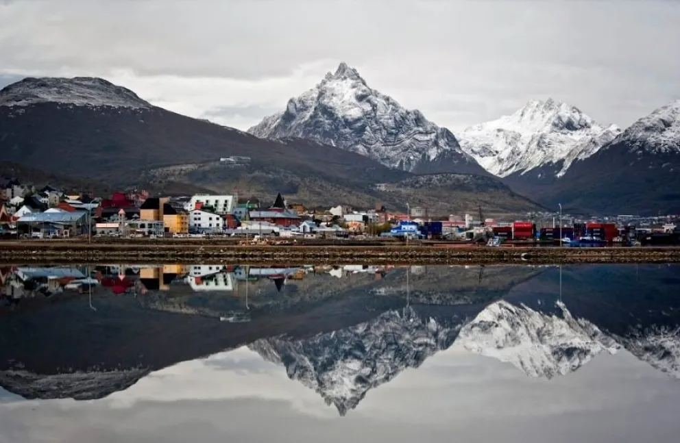Un paisaje nevado de Tierra del Fuego, durante el invierno pasado.